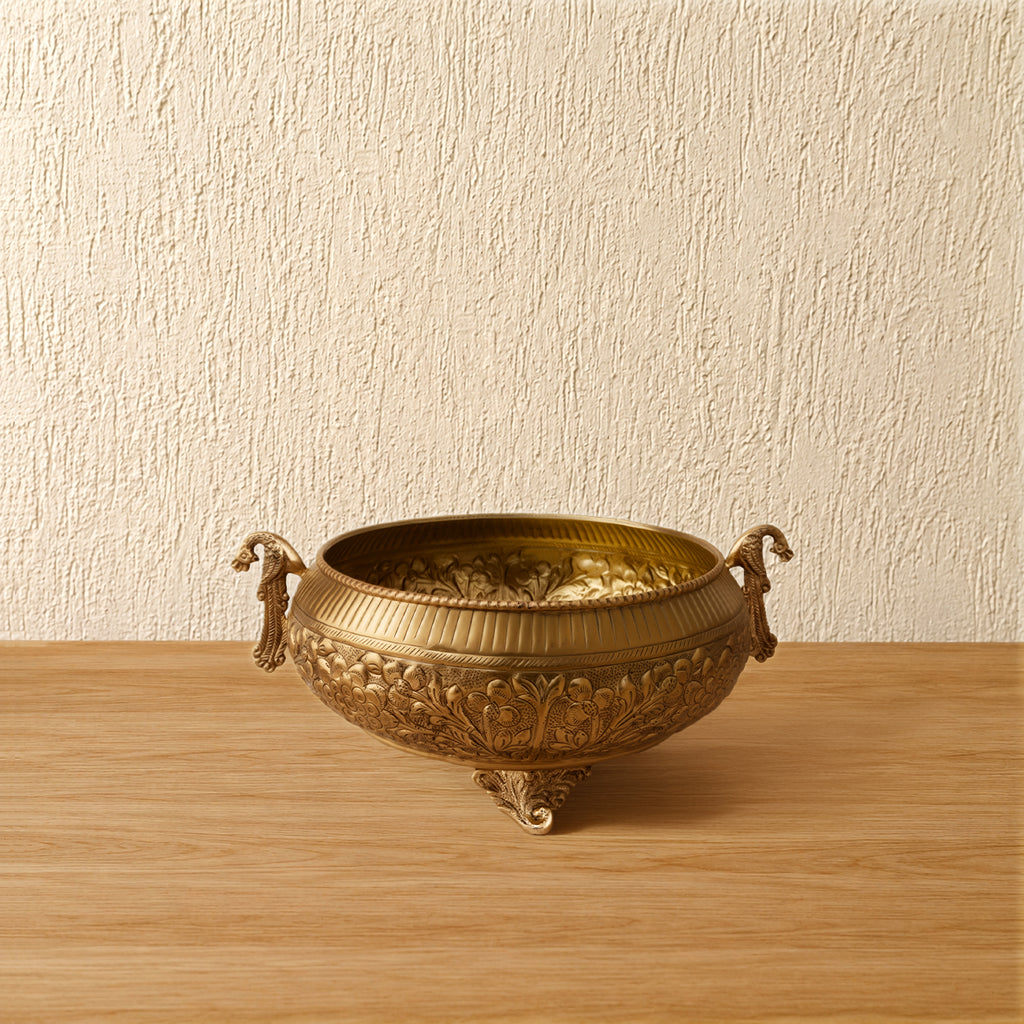 Peacock Embossed Bowl - Antique