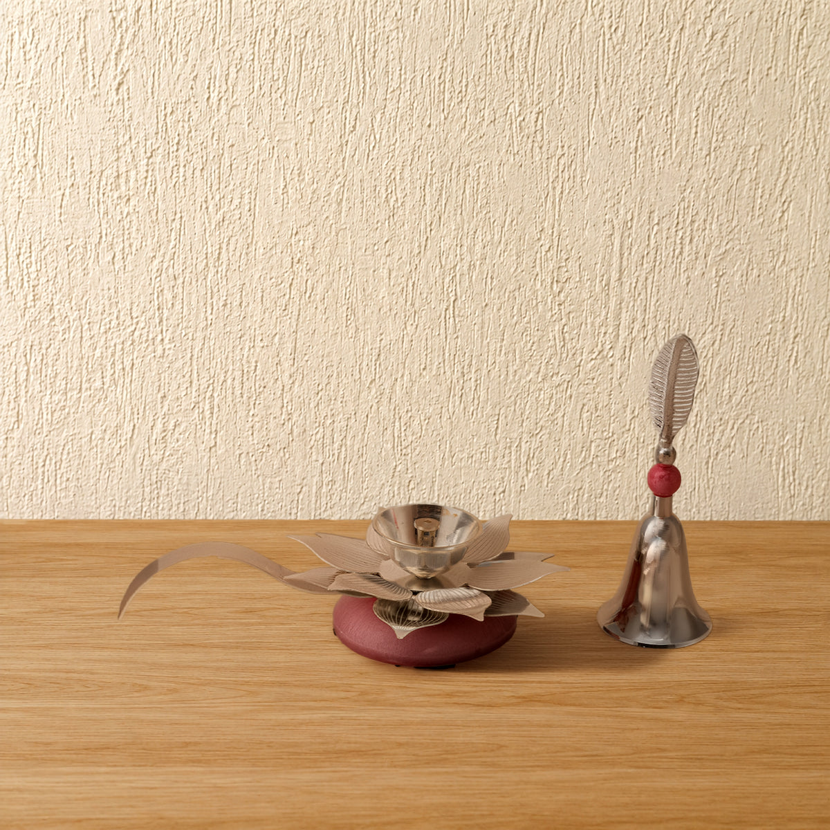 Lotus Diya and Bell Set