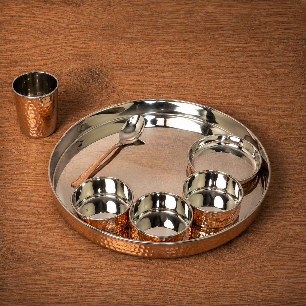 Fine-Hammered 7 Pc Thali Set
